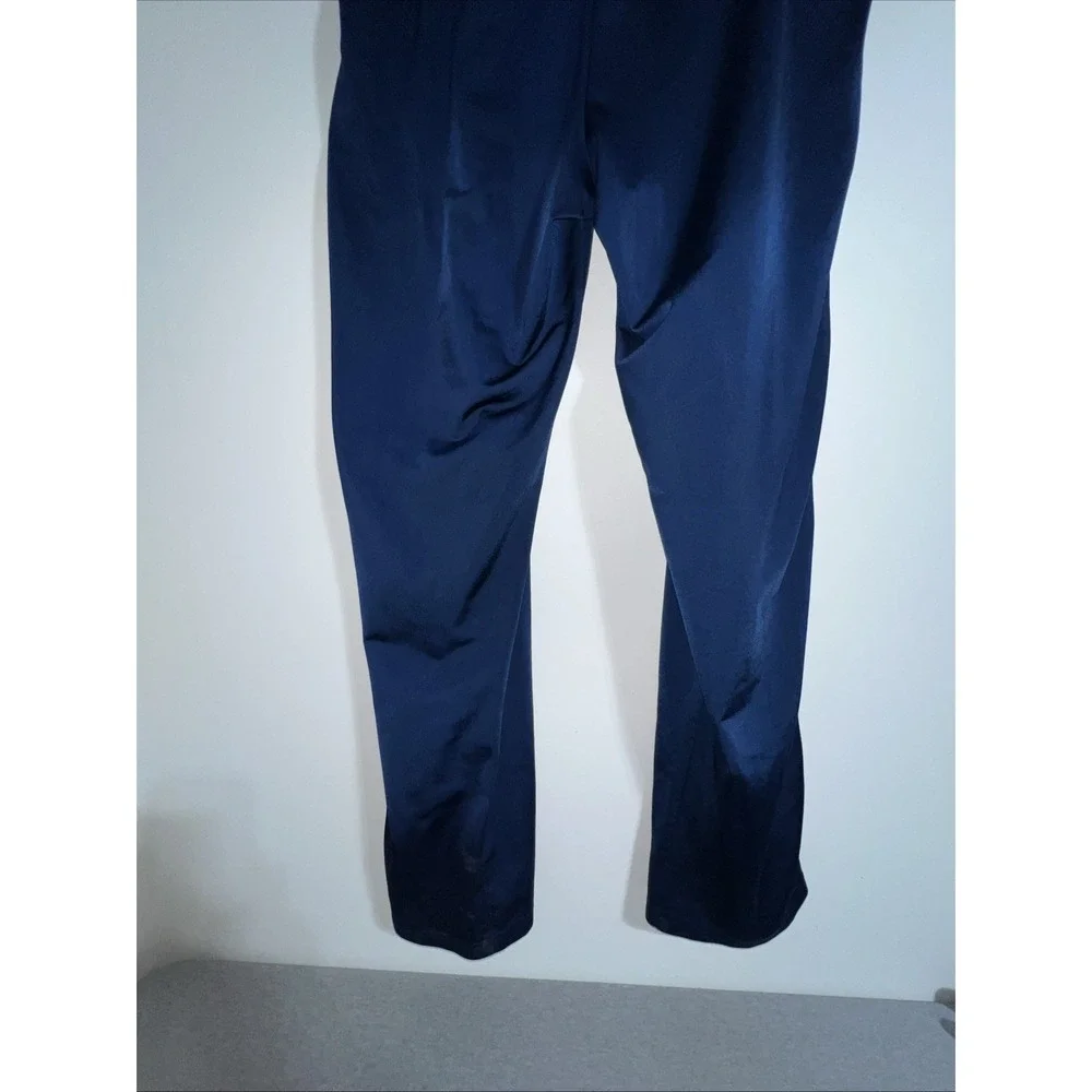 Adidas Track‎ Pants Men's XL Blue 3 Stripes VTG 2004 Ankle Zip Polyester